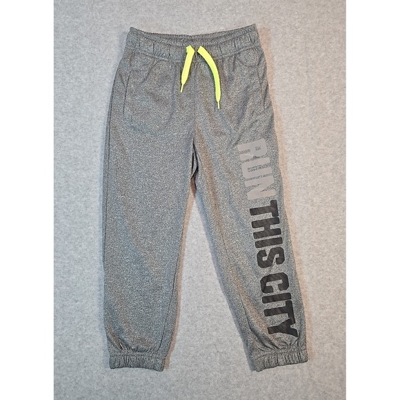 H&M Other - H&M Sweatpant Jogger Boys Size 2-4 4T Gray Run This City Graphic Drawstring NWT